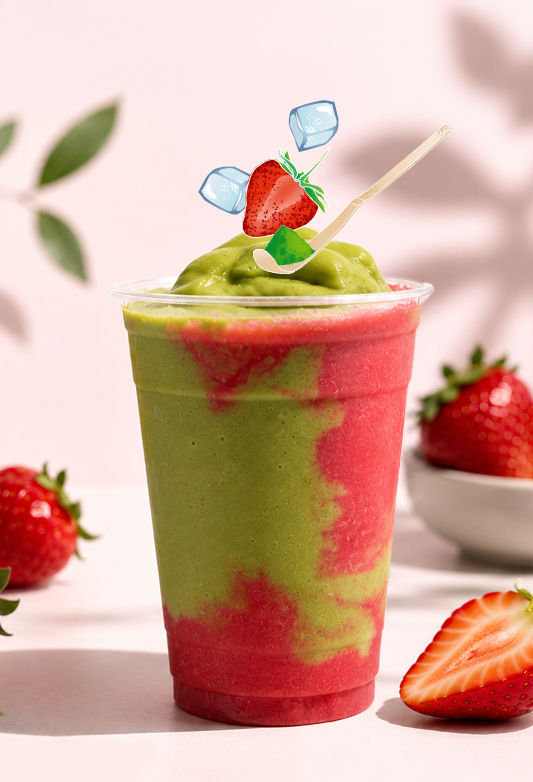 Matcha Strawberry Frappé